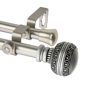 Doris Curtain Double Curtain Rod and Hardware Set