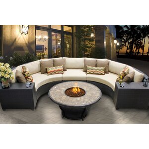 Barbados 6 Rattan Sectional Set with Cushions