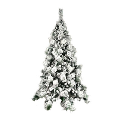 Snow Dusted 55 Green Pine Artificial Christmas Tree With Metal Stand Snow Dusted 55 Green Pine Artificial Christmas Tree With Metal Stand