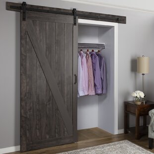 Paneled Manufactured Wood Finish Cheval Barn Door With Installation Hardware