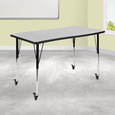 Adjustable Height Rectangular Activity Table Flash Furniture Tabletop Finish: Gray, Size: 60