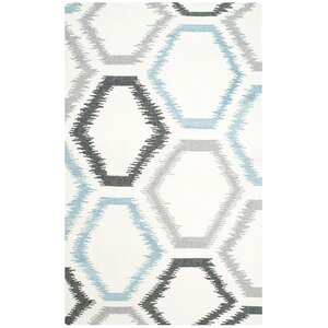 Dhurries Wool Ivory Area Rug