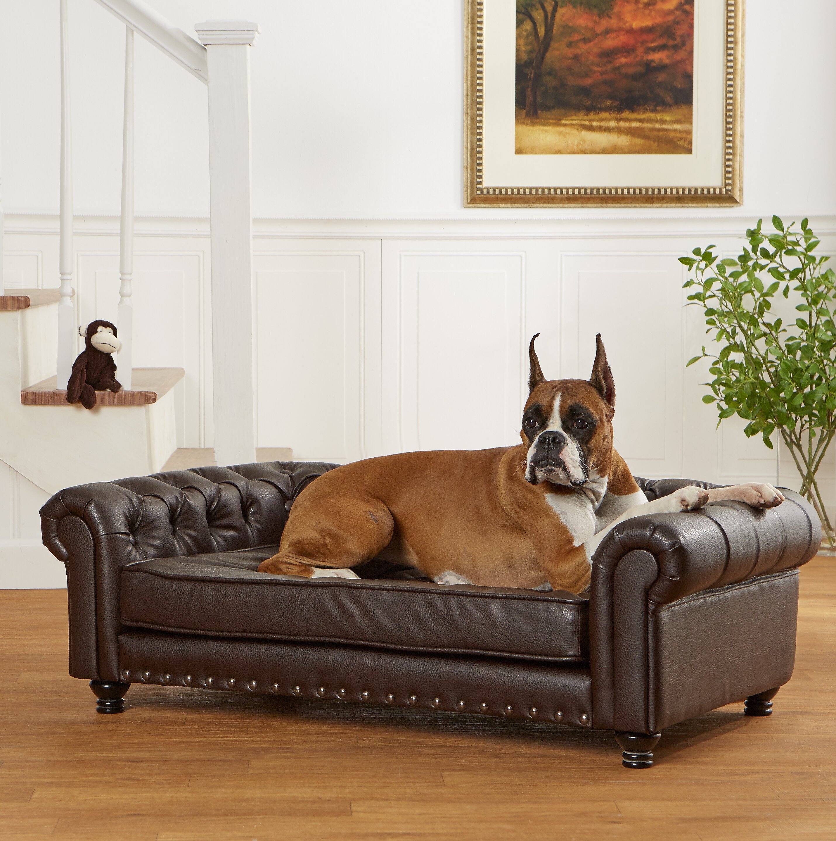 Leather Dog Sofa Enchanted Home Pet Wentworth Sofa Dog Bed