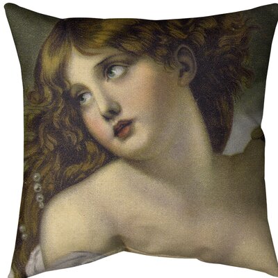 Psyche Throw Pillow Cover East Urban Home Color: Green, Size: 18