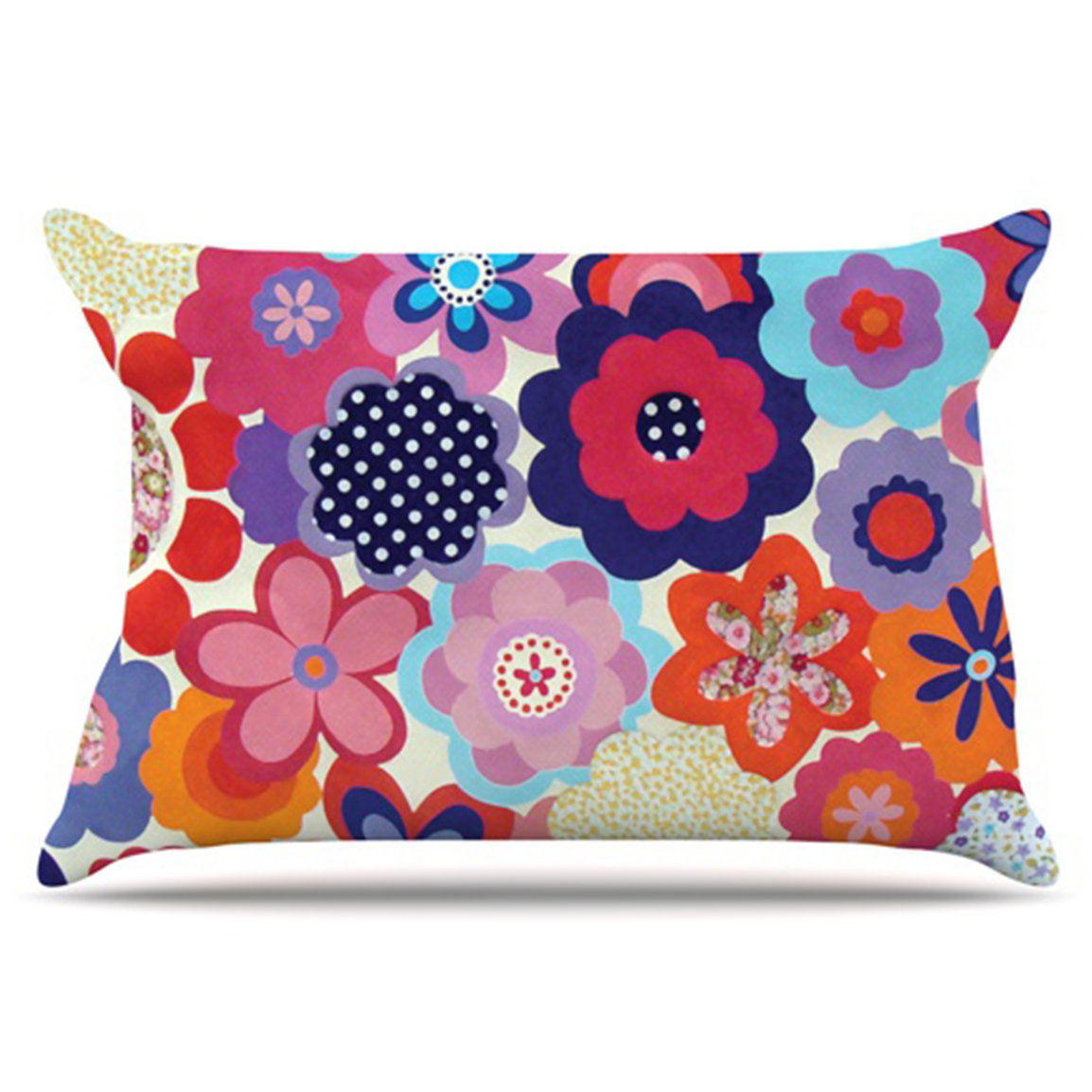 KESS InHouse Patchwork Flowers Pillowcase Wayfair