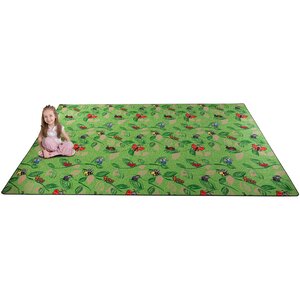 Buzzy Bugs Green Area Rug