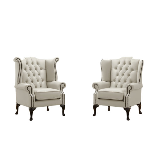 Belfield 2 Piece Wingback Chair Set Astoria Grand Upholstery Colour: Cottonseed