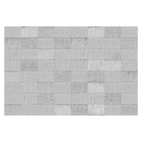 Grey Concrete Brick 3.2m x 4.8m Textured Matte Peel & Stick Wall Mural East Urban Home