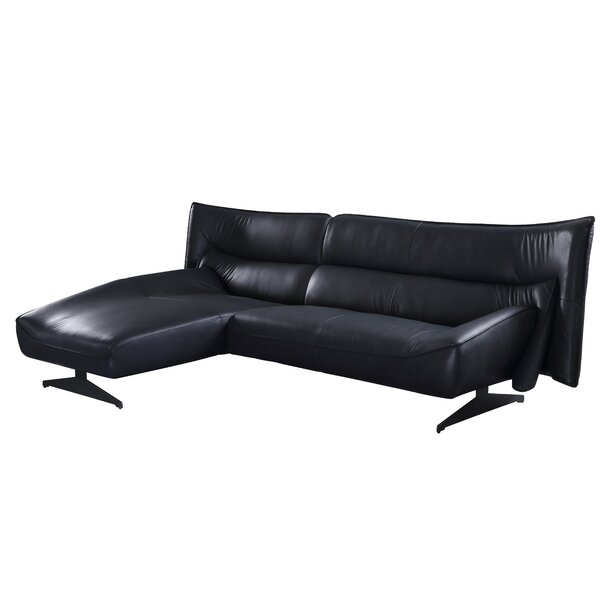 Stepanian Leather Left Hand Facing Sectional By Orren Ellis