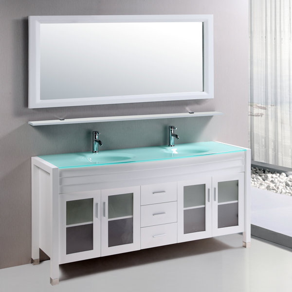 Amriel 59 Double Bathroom Vanity Set with Mirror by Kokols