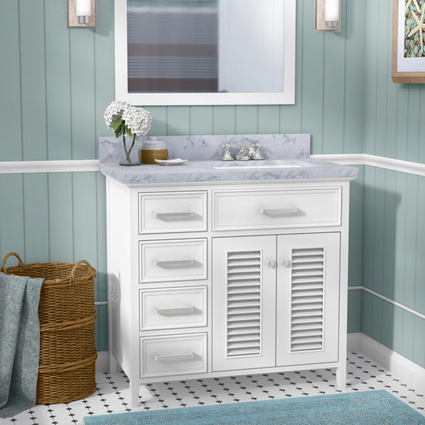Hamil Right Offset 37 Single Bathroom Vanity with Mirror by Highland Dunes