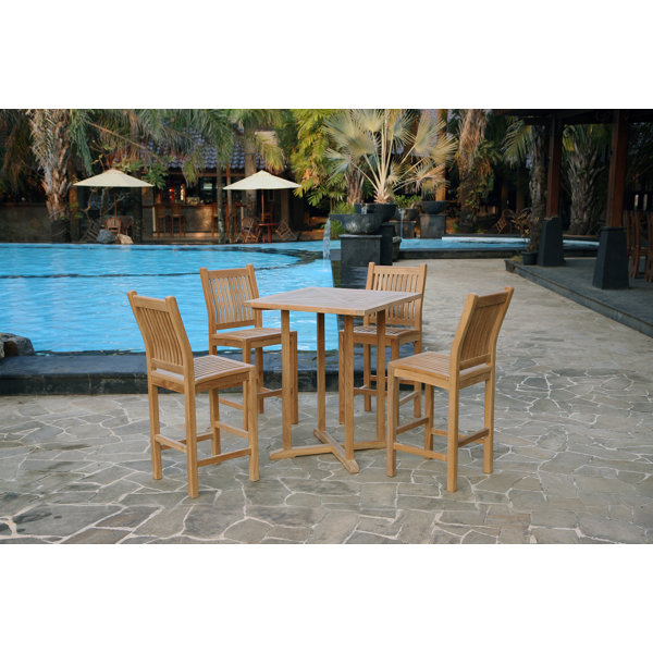 Piper 5 Piece Teak Dining Set by Rosecliff Heights