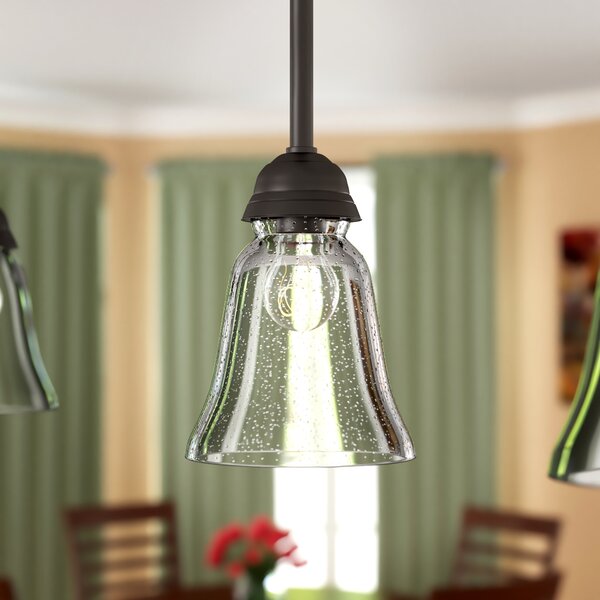 Seeded 5 Glass Bell Pendant Shade by Charlton Home