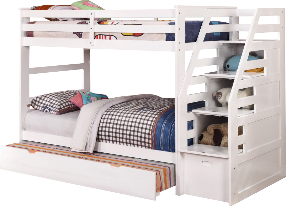 Wildon Home ® Cosmo Twin over Twin Bunk Bed with Trundle and Storage
