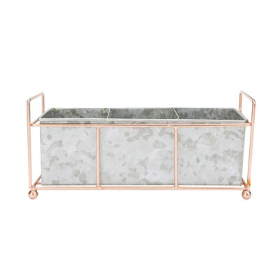 Galvanized 3 Section Flatware Caddy Mind Reader
