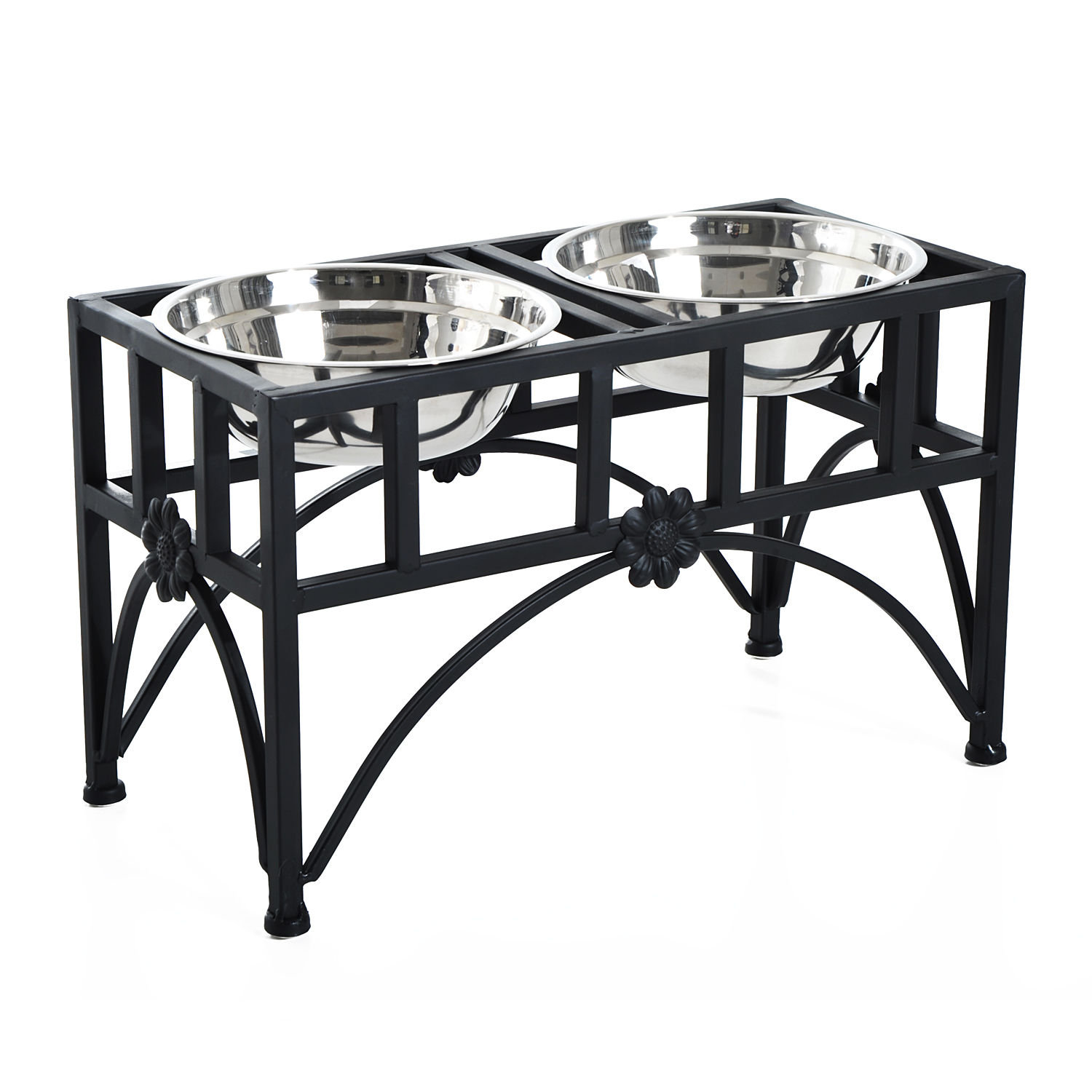 Pawhut Elevated Double Stainless Steel Bowl Dog Feeder 17 Inch