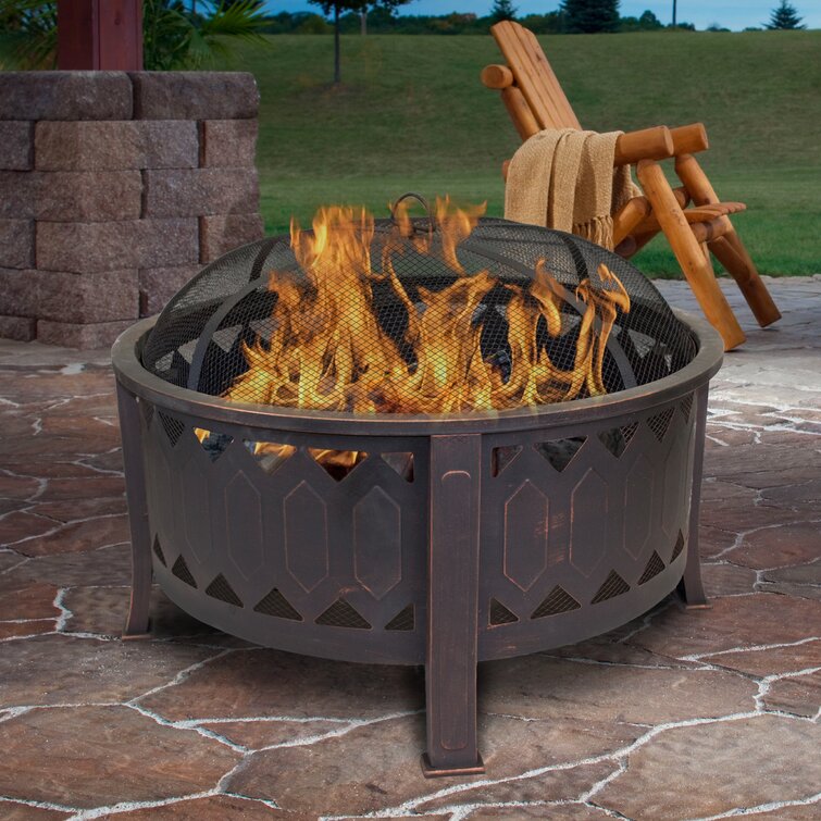Outdoor Leisure Products Steel Wood Burning Fire Pit Reviews Wayfair