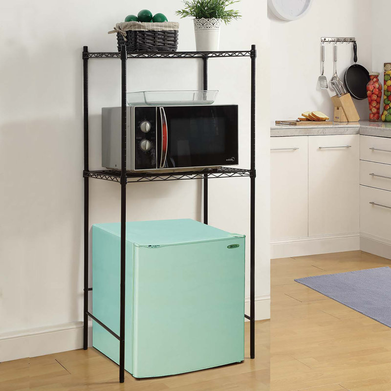 Oia Microwave And Mini Fridge Storage Rack Reviews Wayfair Microwave And Mini Fridge Storage Rack