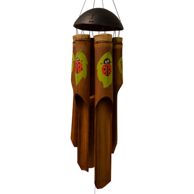 Lady Bug Bamboo Wind Chime Cohasset Gifts  Garden