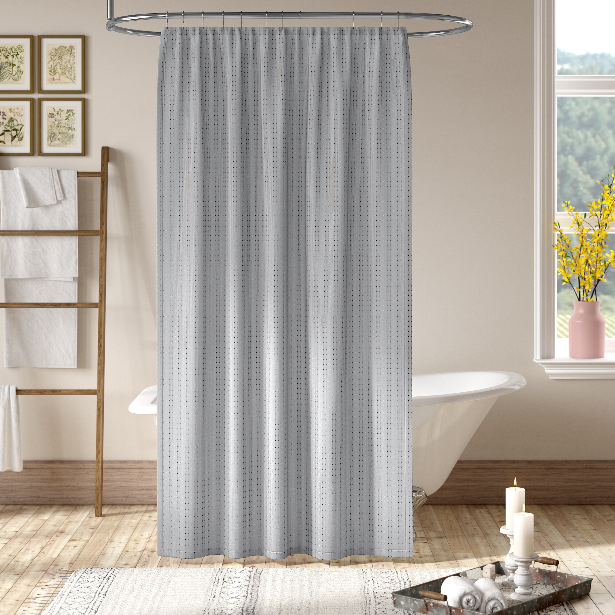 blue and white chevron shower curtain