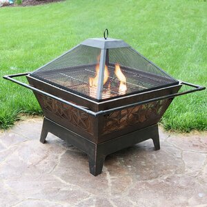 Furtado Northern Galaxy Steel Wood Fire Pit with Cooking Grate and Spark Screen