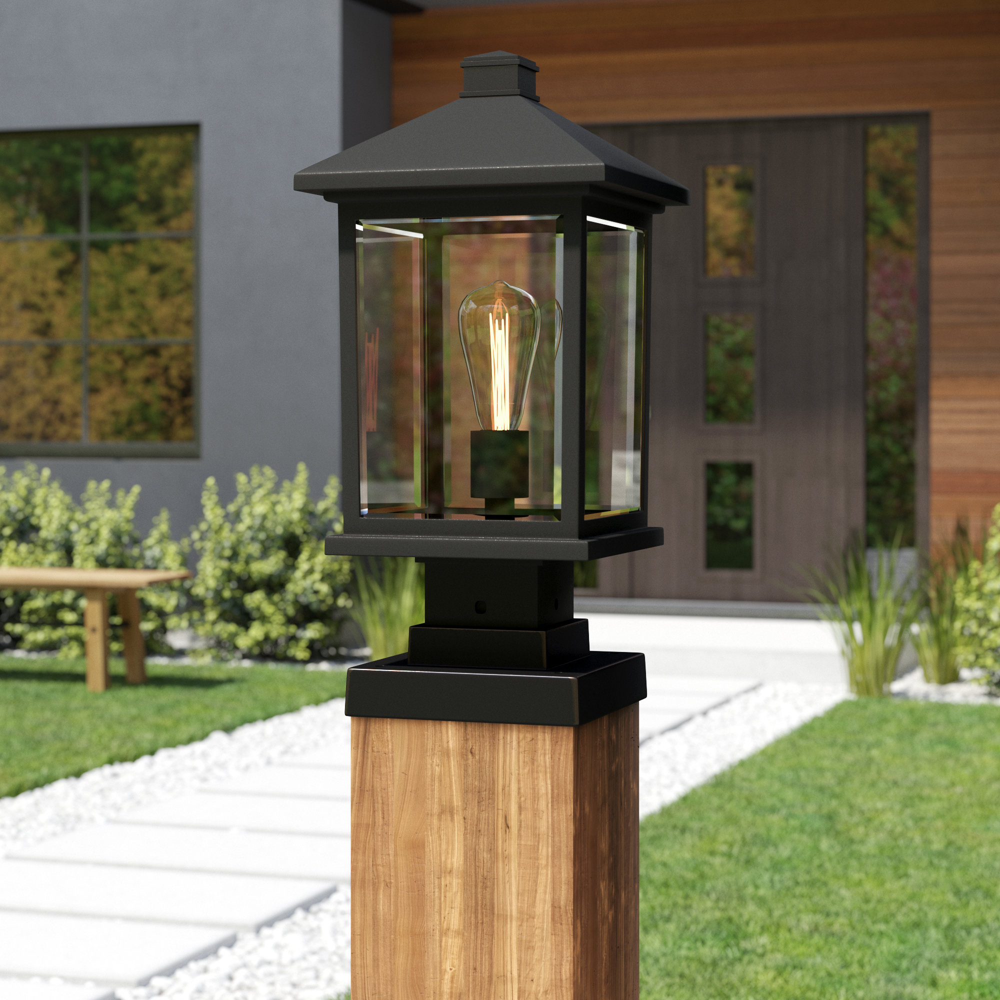 Lovette Outdoor 1 Light Gl Shade Pier Mount Lovette Outdoor 1 Light Gl Shade Pier Mount