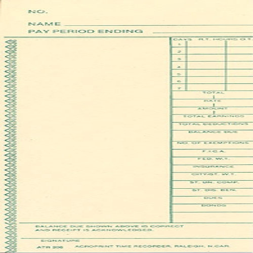 ATR206 OEM Time Card