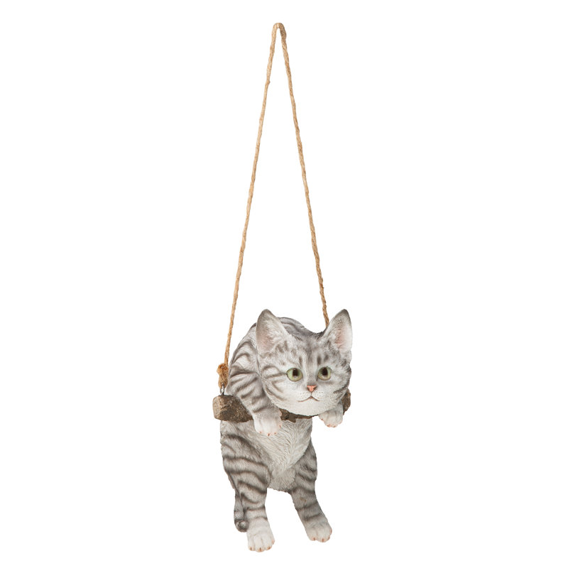 Design Toscano Hanging Tabby Kitty On A Perch Cat Wall Decor Reviews Wayfair