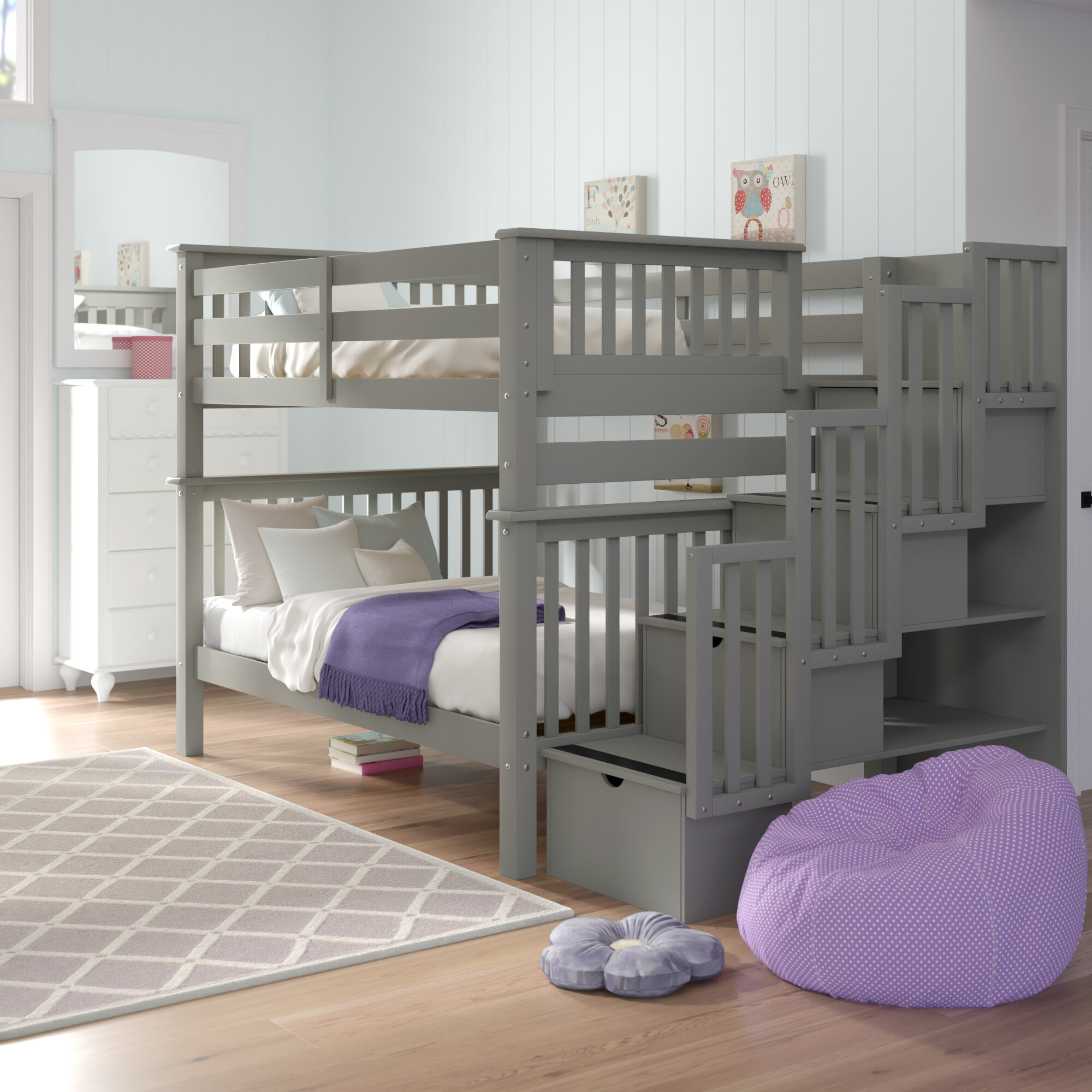 full over full bunk bed that can be separated