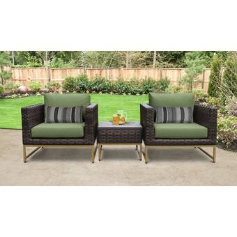 Gracie Oaks Patterson 4 Piece Teak Sofa Seating Group With