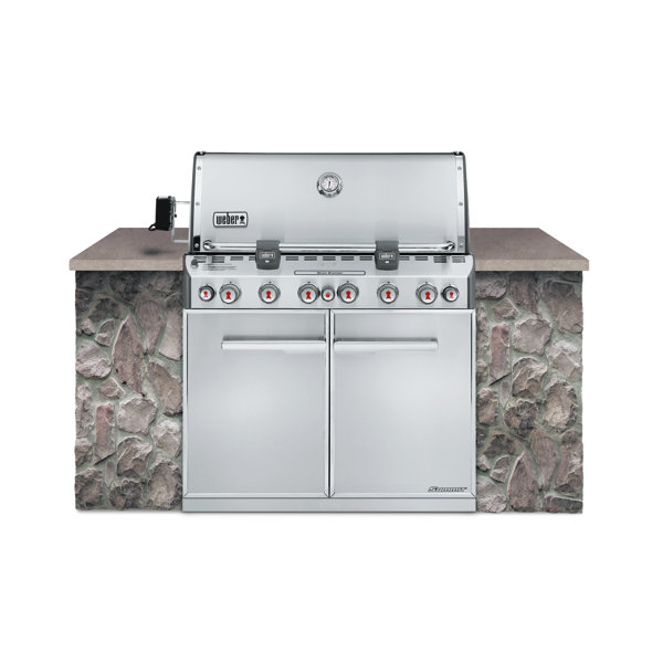 Summit® S-660 6-Burner Built-In Propane Gas Grill with Smoker by Weber