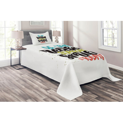 Smile Coverlet Set East Urban Home Size Twin Bedspread  1 Sham