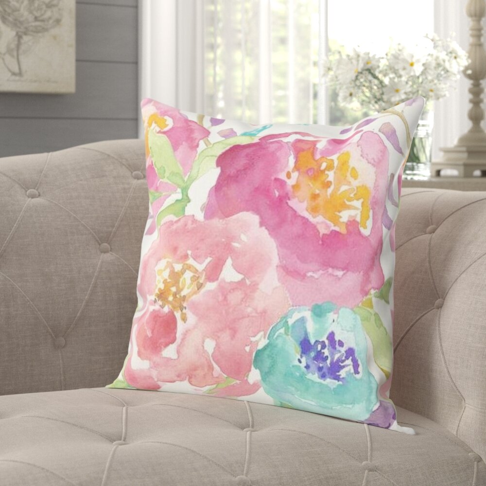 bright floral pillows