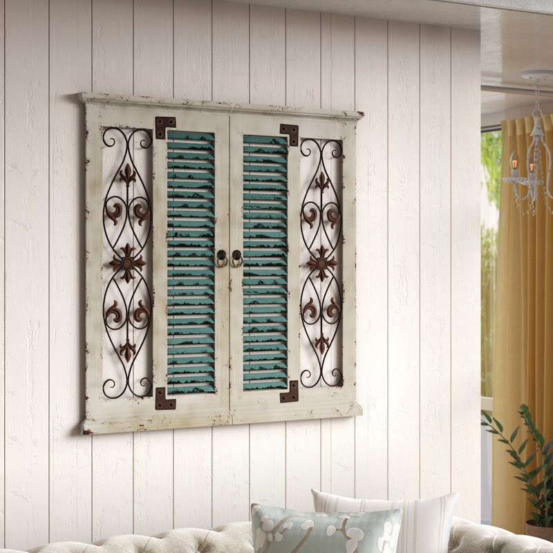 One Allium Way Window Rustic Wood And Metal Wall Decor Reviews Wayfair