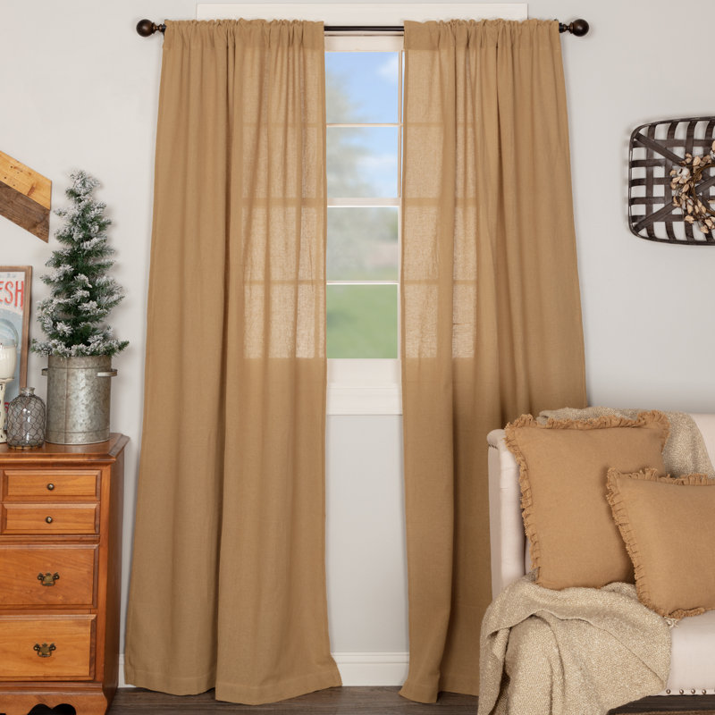 Lindenwold Solid Burlap Curtain Panels Reviews Joss Main