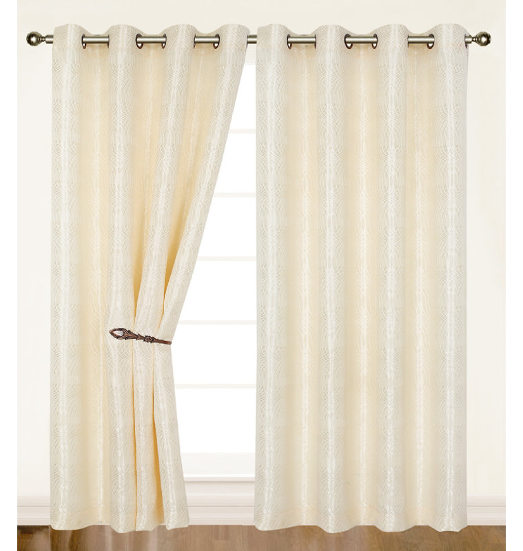 Darby Home Co Dinh Criss Cross Print Solid Room Darkening Grommet Print Solid Room Darkening Grommet