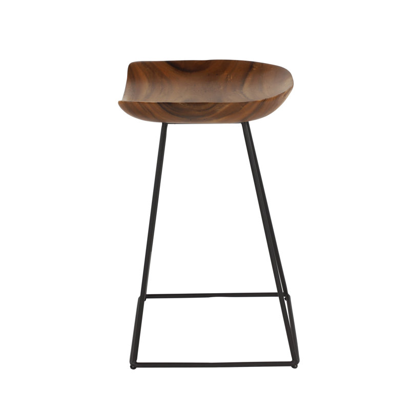Union Rustic Foote Small Acacia Wood 24 Bar Stool Wayfair