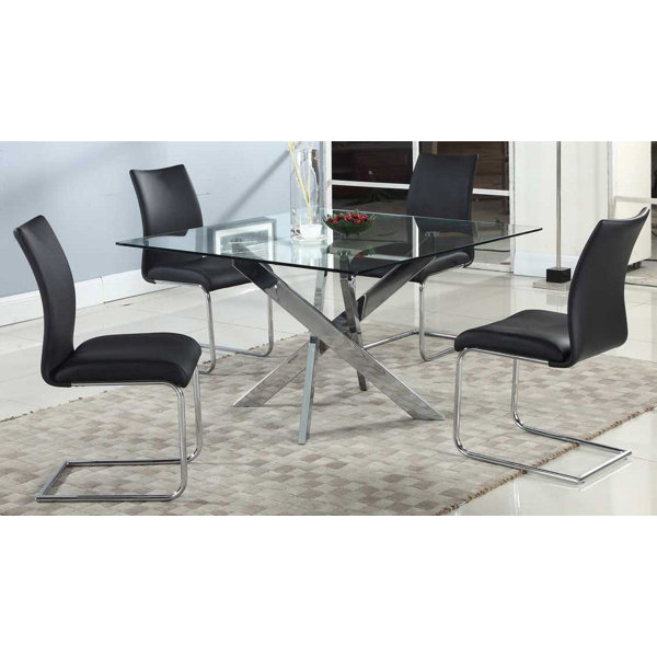 Tajana Dining Table With Glass Top By Orren Ellis Read Reviews