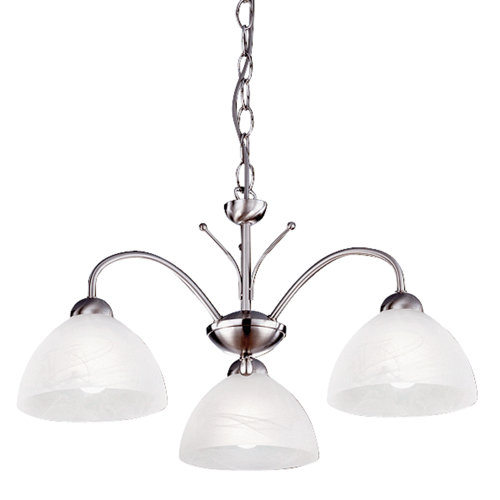 searchlight Suspension MILANESE à 3 lampes coloris argenté