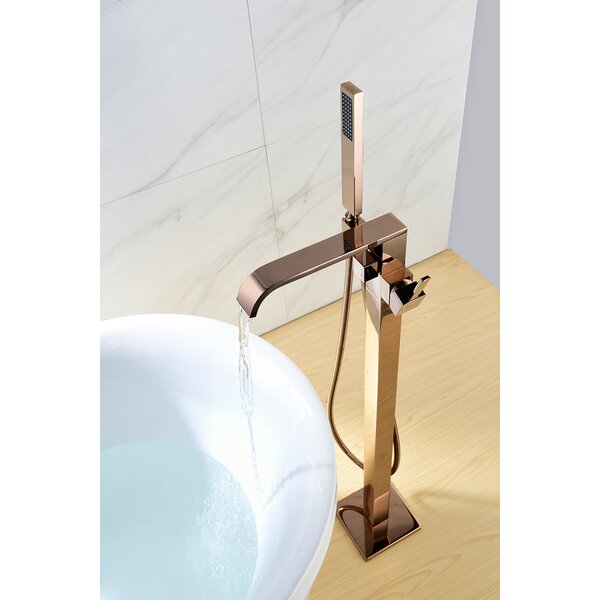 SevenFalls Single Handle Floor Mounted Freestanding Tub Filler with Hand Shower by Eisen Home
