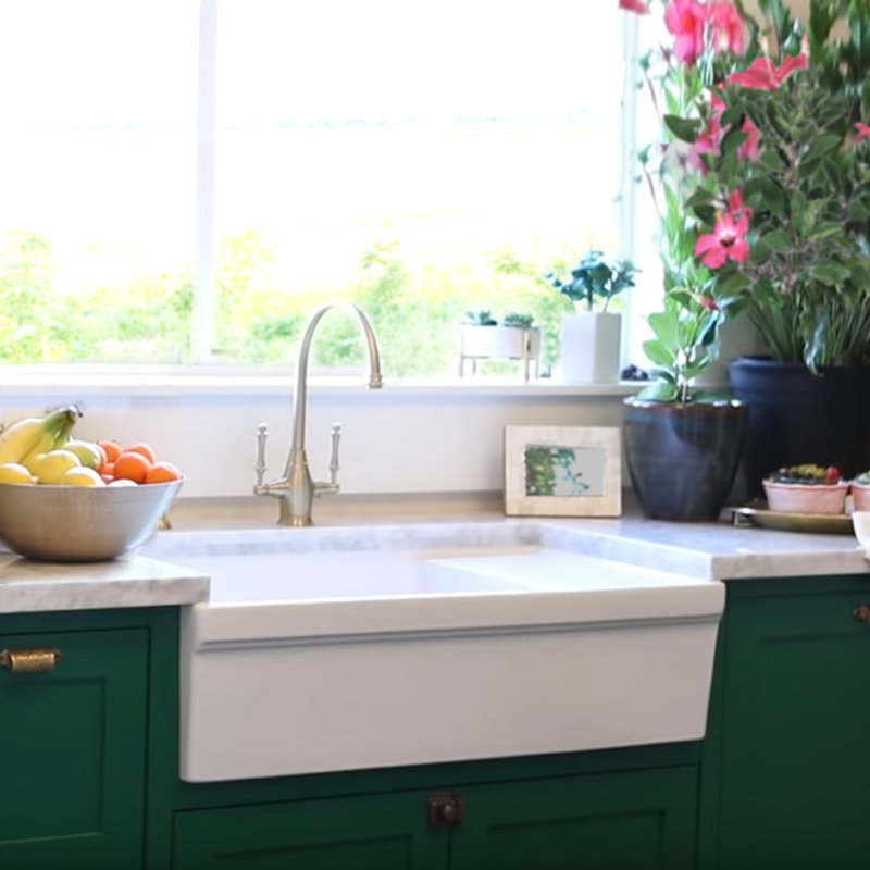 Cape 36 L X 20 W Farmhouse Kitchen Sink With Built In Drainboard