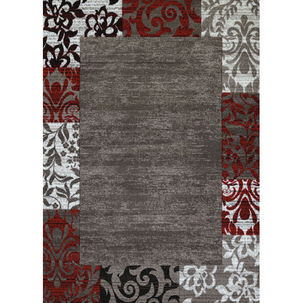 Studio Gray/White/Red Area Rug by United Weavers of America