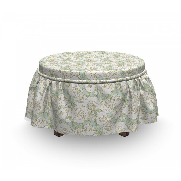 Peonies Ottoman Slipcover (Set Of 2) By East Urban Home
