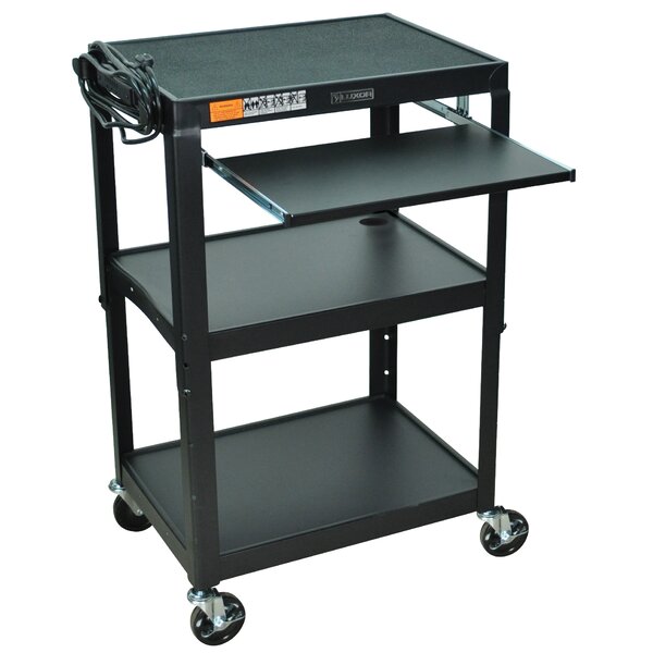 Compact Steel Mobile Computer Workstation AV Cart by Luxor