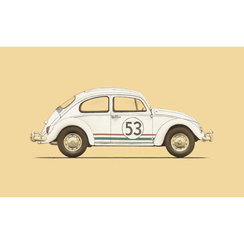 HERBIE Shape Car Decals// Stickers for car Windows Walls Etc..x 1