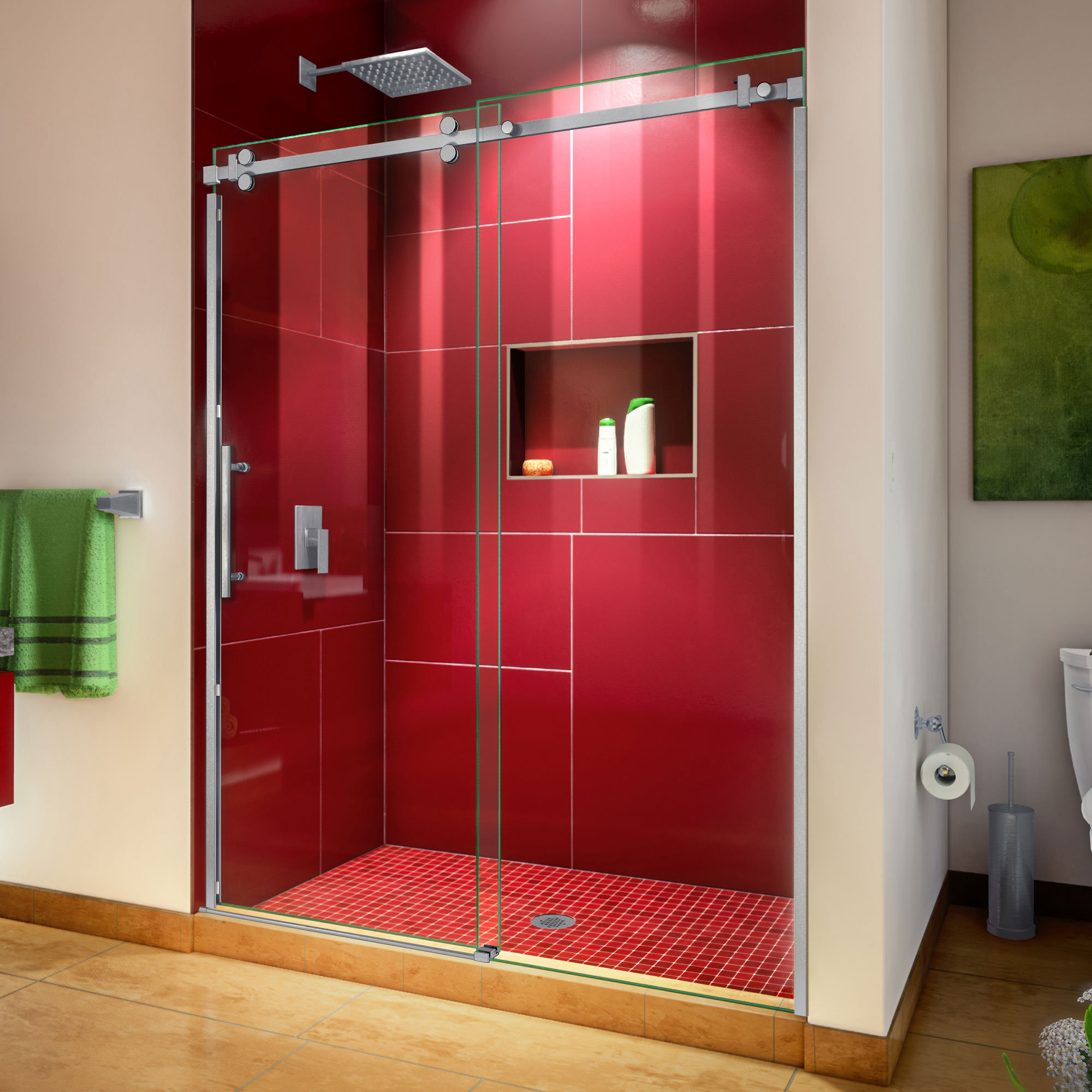 Dreamline Enigma Sky 60 X 76 Sliding Frameless Shower Door With