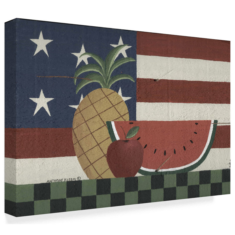 Trademark Art Blessings American Flag Acrylic Painting Print On