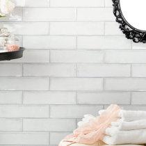 White Distressed Subway Tile | Wayfair