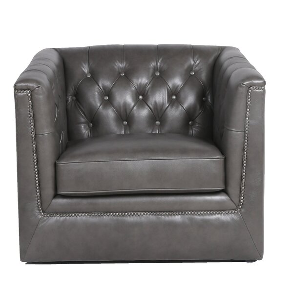 Raulston Tufted Leather Armchair By Canora Grey