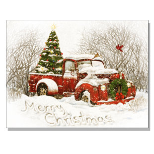 vintage christmas tree truck by opportunities framed acrylic painting print canvas in redwhite - I Ll Have A Blue Christmas Lyrics vintage christmas tree truck by opportunities framed acrylic painting print canvas in redwhite - I Ll Have A Blue Christmas Lyrics